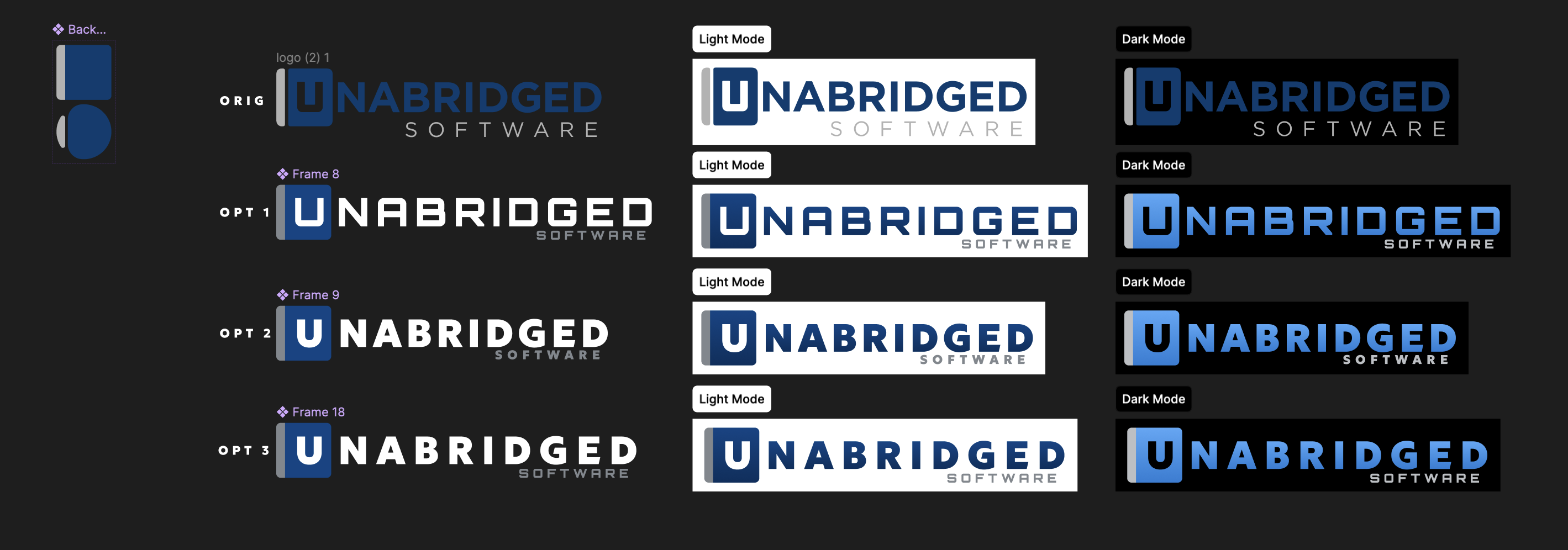 Typography exploration showing different typeface options